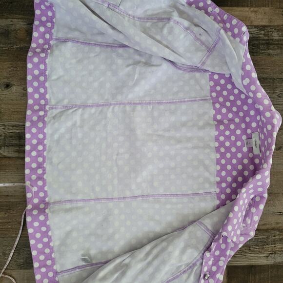 Christopher & Banks Purple Polka Dot Denim Jacket Women’s 1X 3/4 Sleeve - Picture 8 of 12